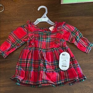 Red Plaid Baby Dress with Ruffles